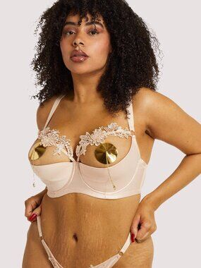 Virginia Peach Guipure Quarter Cup Bra
